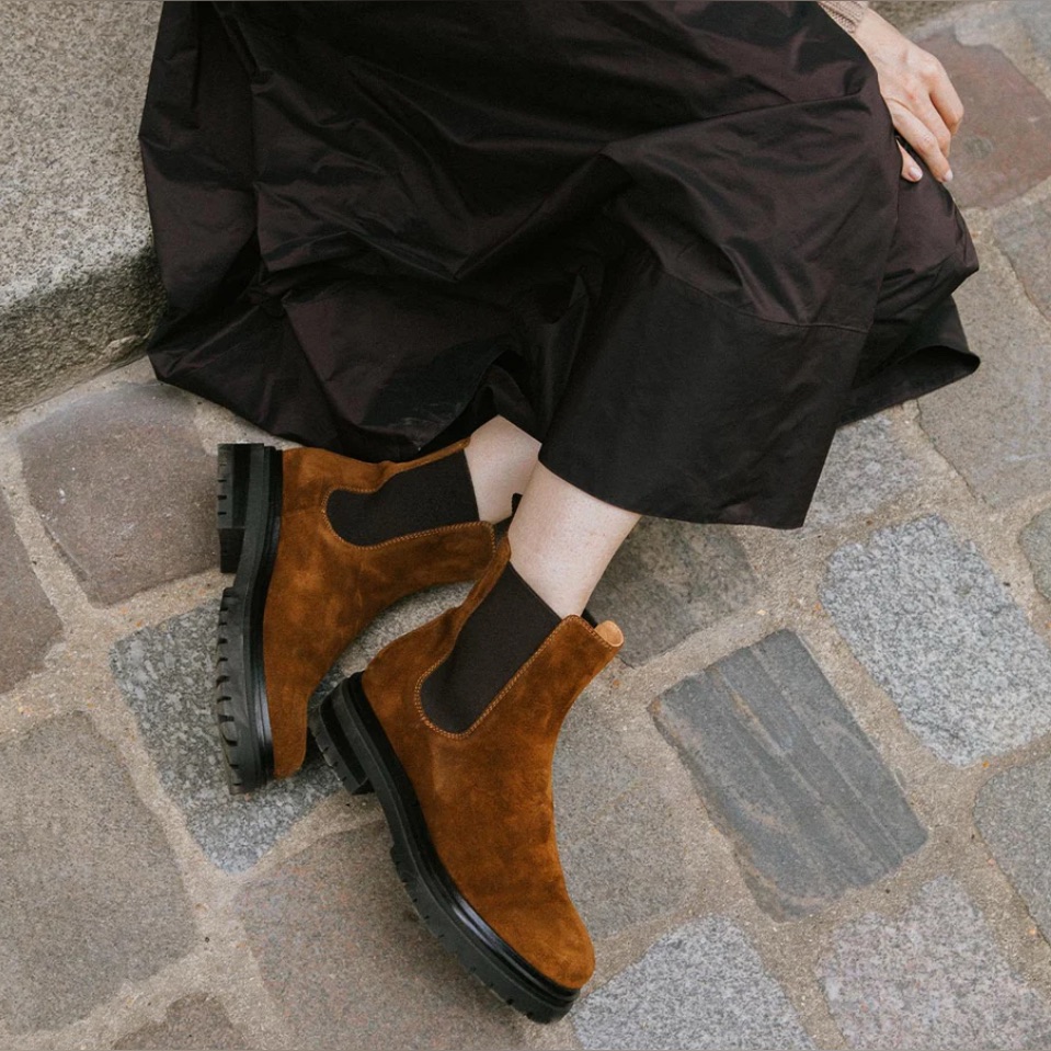 Margaux Brown Suede Chelsea Ankle Boots